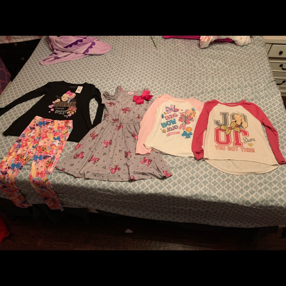 JoJo Siwa clothing lot set medium 7/8 NWT bows